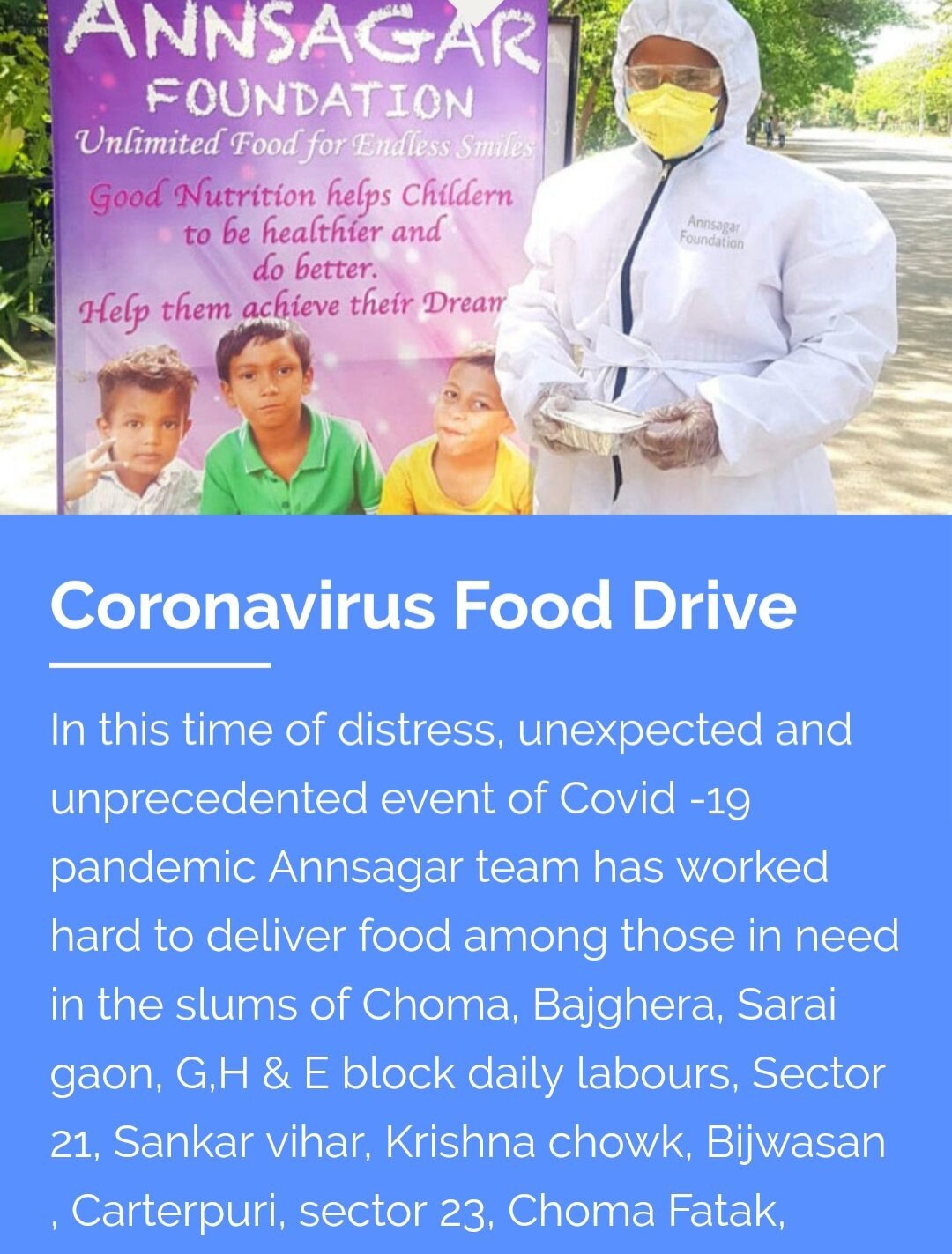 Annsagar Foundation community activity
